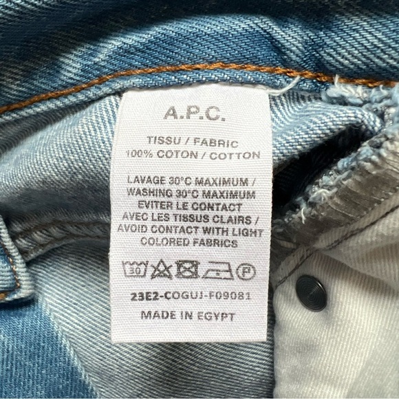 [NWT] APC Jean Standard Blue Clair Slim Straight High Rise Denim Jeans - Sz 25 - Picture 10 of 15